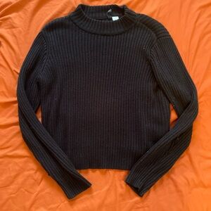 H&M Black Ribbed Turtleneck Sweater